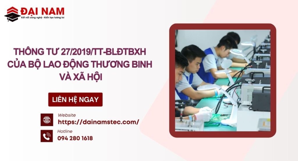 Thông tư 27/2019/TT-BLĐTBXH của Bộ Lao động Thương binh và Xã hội